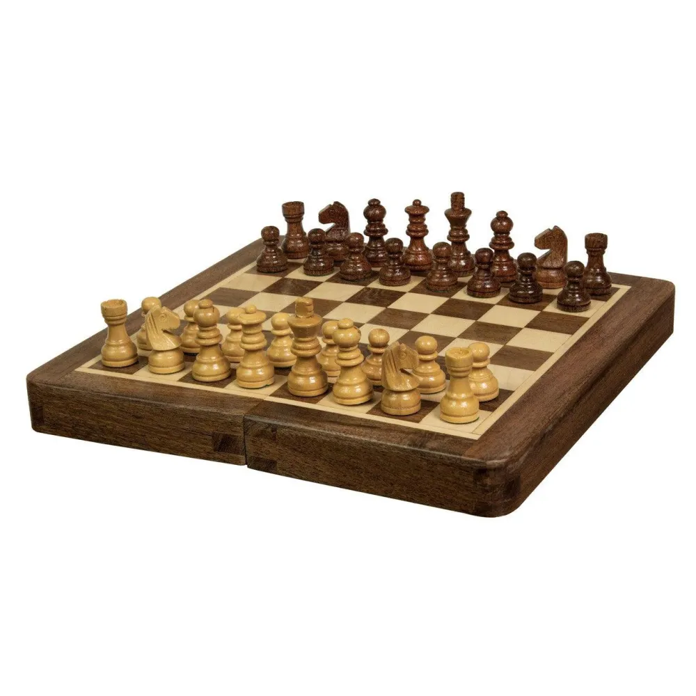 WOODINI Magnetiskt Vikbart Schackspel | 18cm