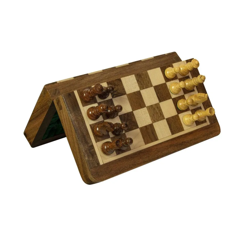 WOODINI Magnetiskt Vikbart Schackspel | 18cm