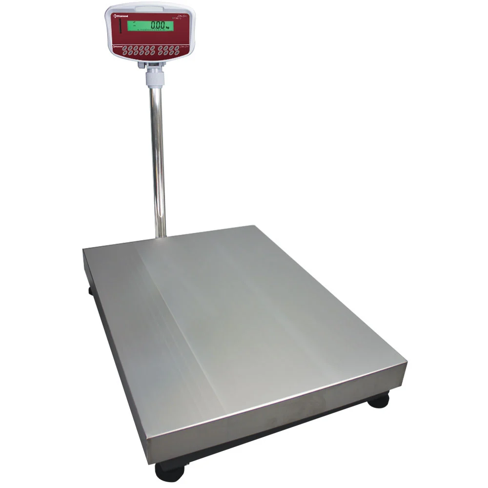 Elektronisk våg i rostfritt stål med pelare, 150 kg x 10 g