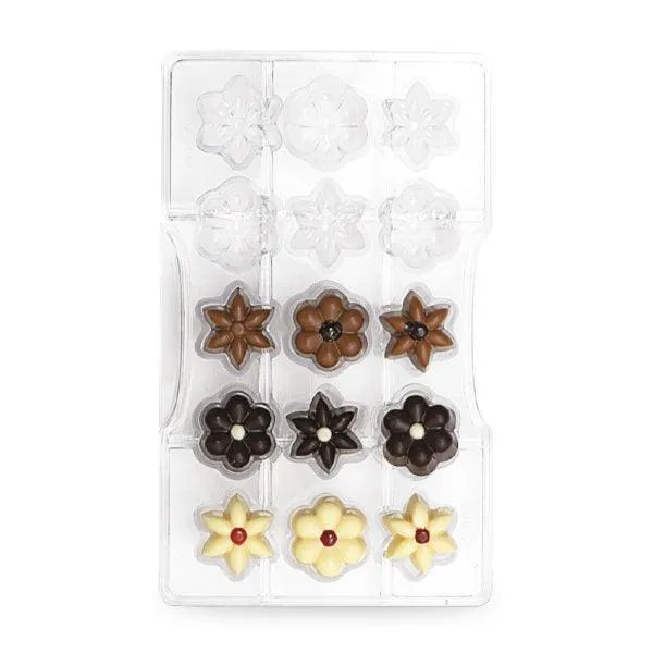 Form för 15 chokladpraliner - Blommor