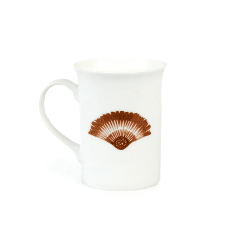 Kaffemugg Solfjäder Porslin Terrakotta 30cl