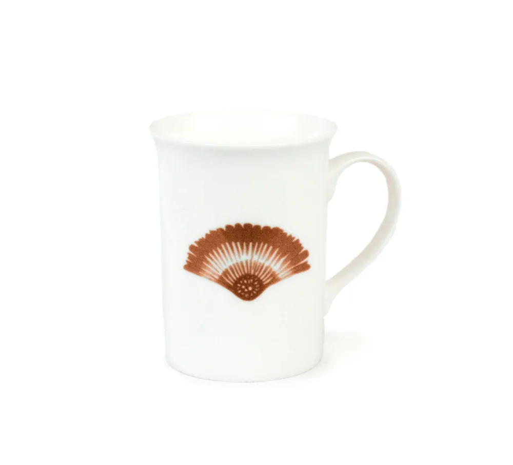 Kaffemugg Solfjäder Porslin Terrakotta 30cl