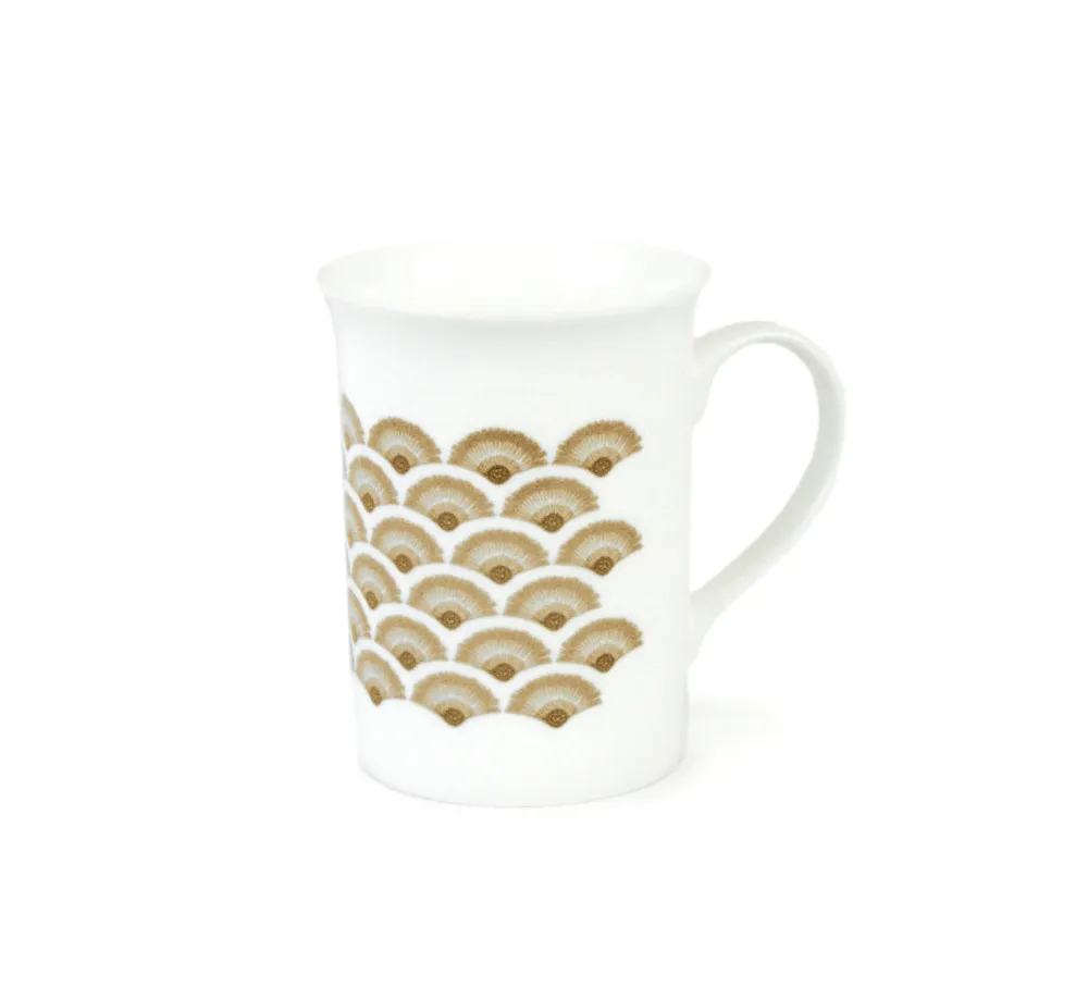 Kaffemugg Vågor Porslin Soft Gilded 30cl