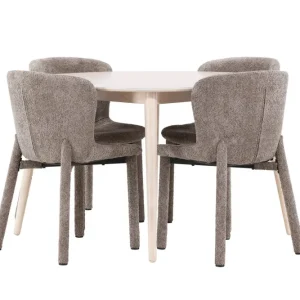 Matgrupp Venture Home Flora Runt 120 cm Snö med 4st Astoria Stolar