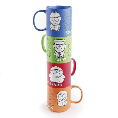 SOUTH PARK - Karaktärer - 4 Kaffemuggar Adjust med Ställ - 10oz
