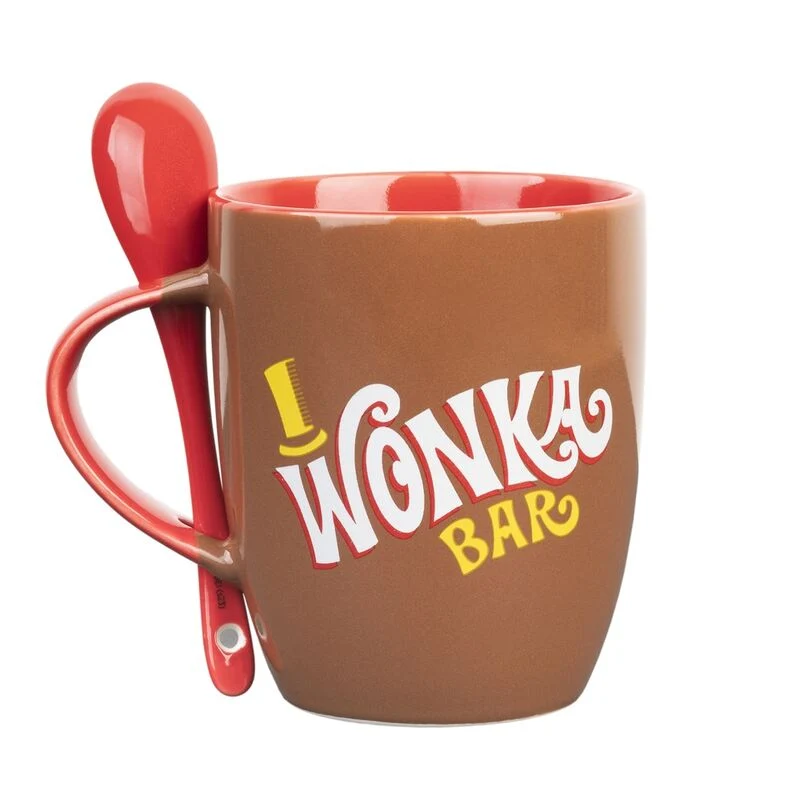 Willy Wonka Bar Mugg 380ml - Unik Keramisk Kopp med Sked