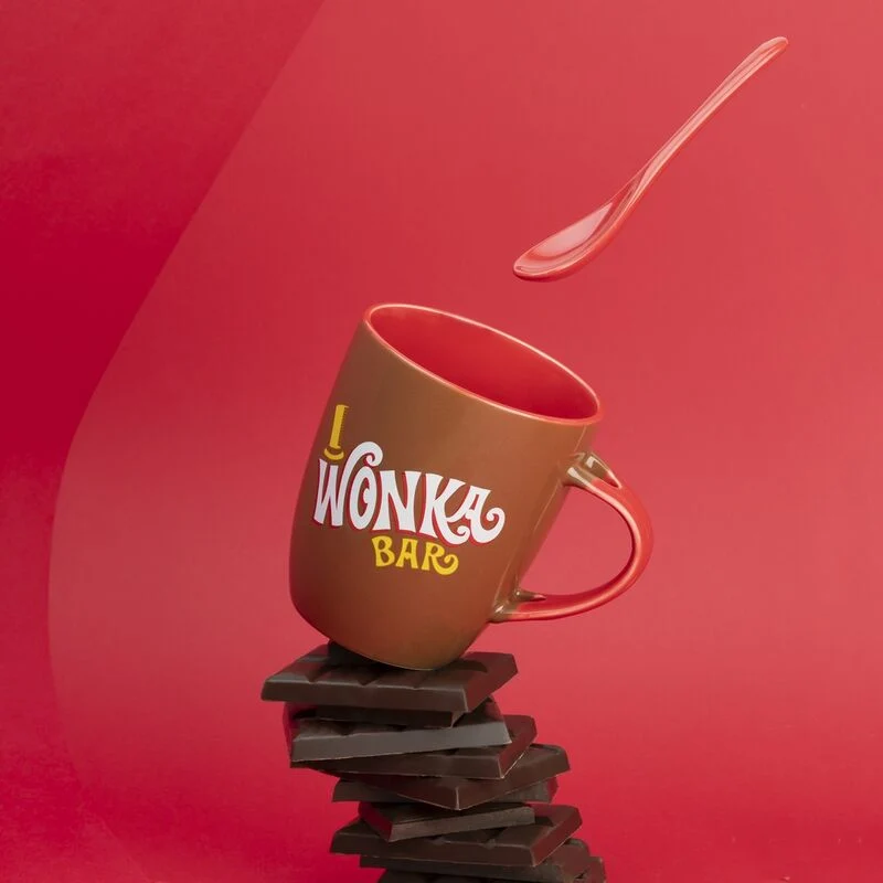 Willy Wonka Bar Mugg 380ml - Unik Keramisk Kopp med Sked