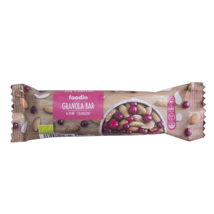 Granola Bar, mandel-tranbär (Almond Cranberry), 40 g