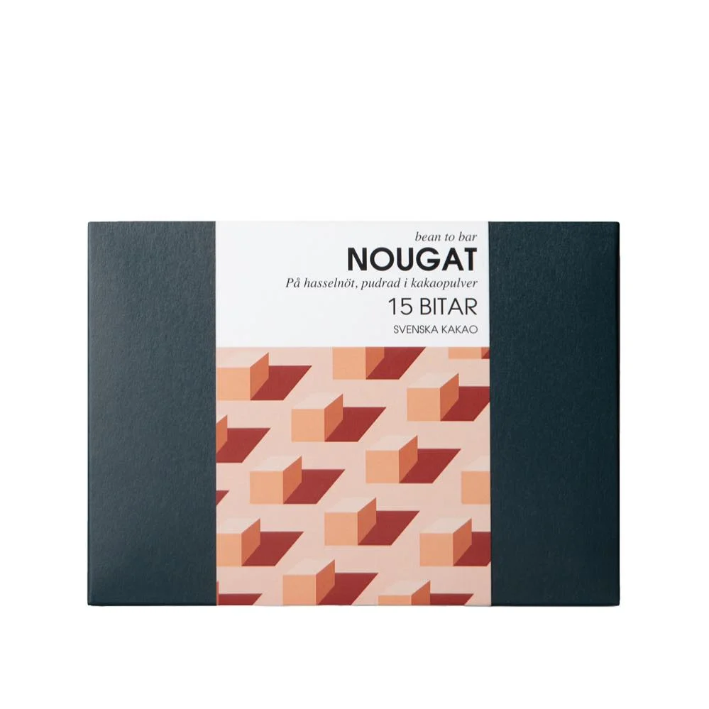 Fina chokladaskar med tryfflar av krämig hasselnötsnougat i kakao & lakrits