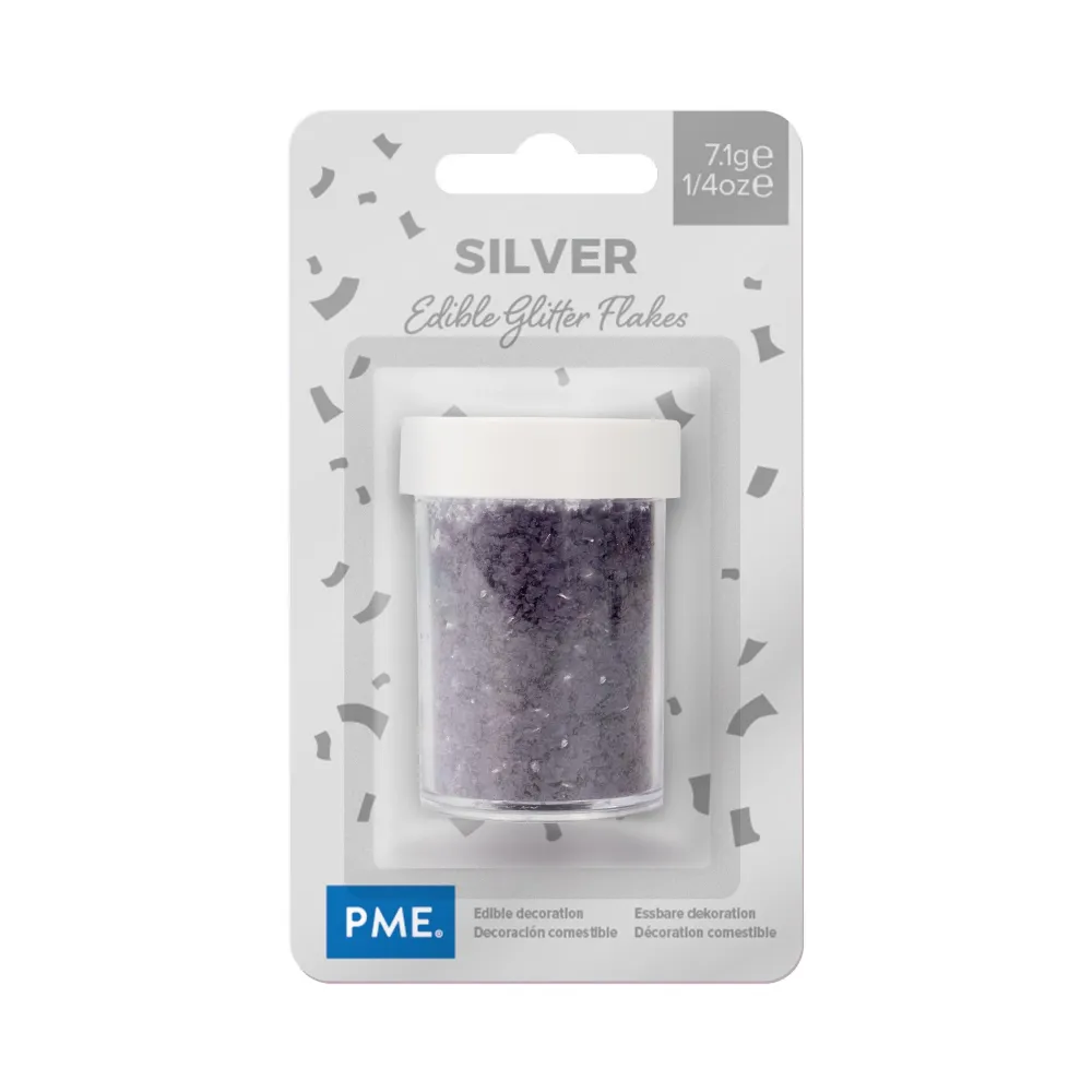 Glittrande flingor Silver / Lila