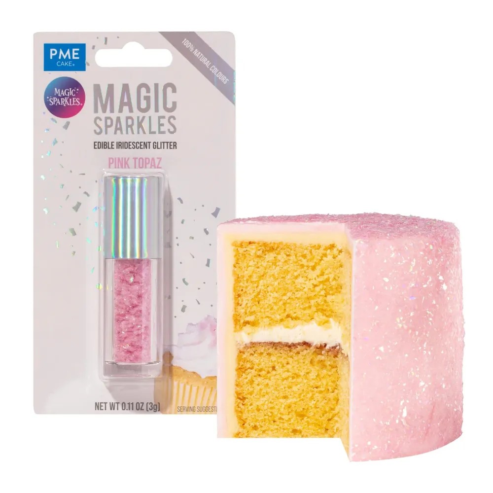 Ätbart Glittrande Florsocker - Rosa