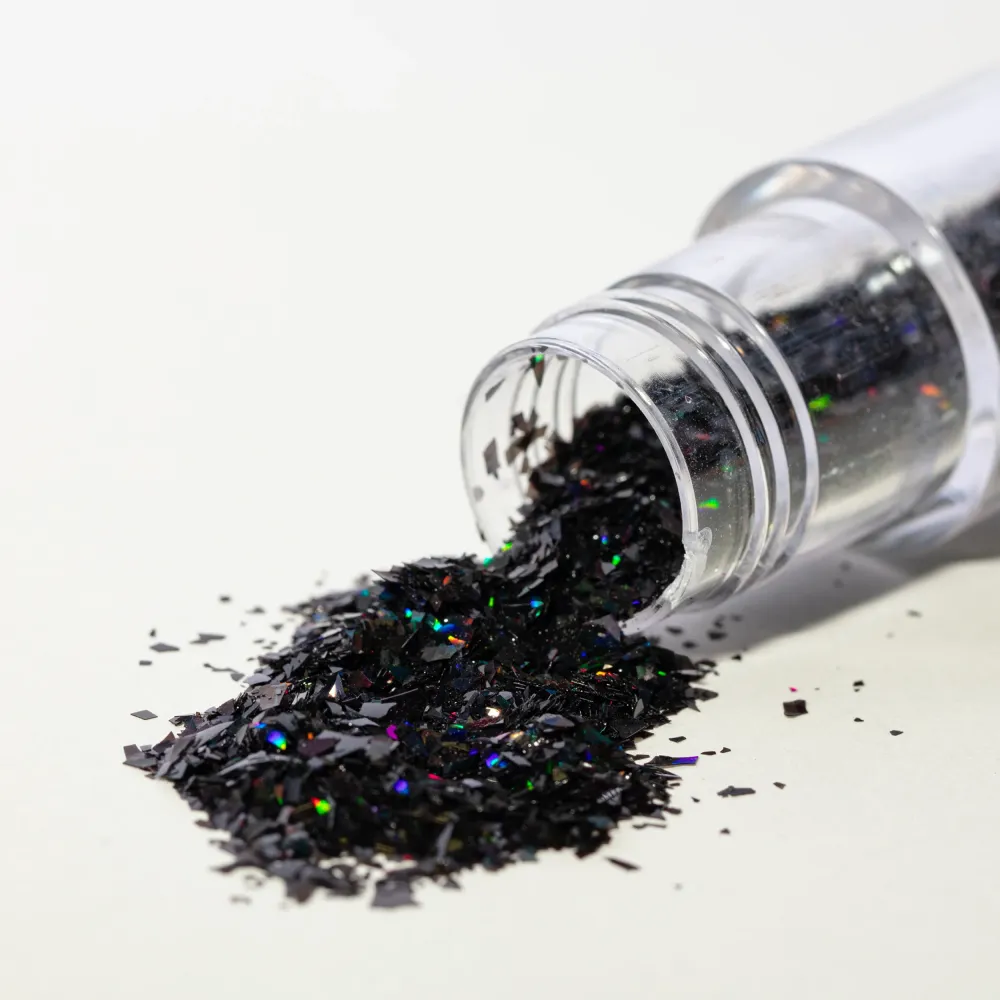 Ätbart Glittrande Florsocker - Svart