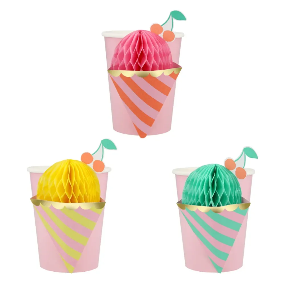 Meri Meri pappersmuggar, Ice cream - 8 st.