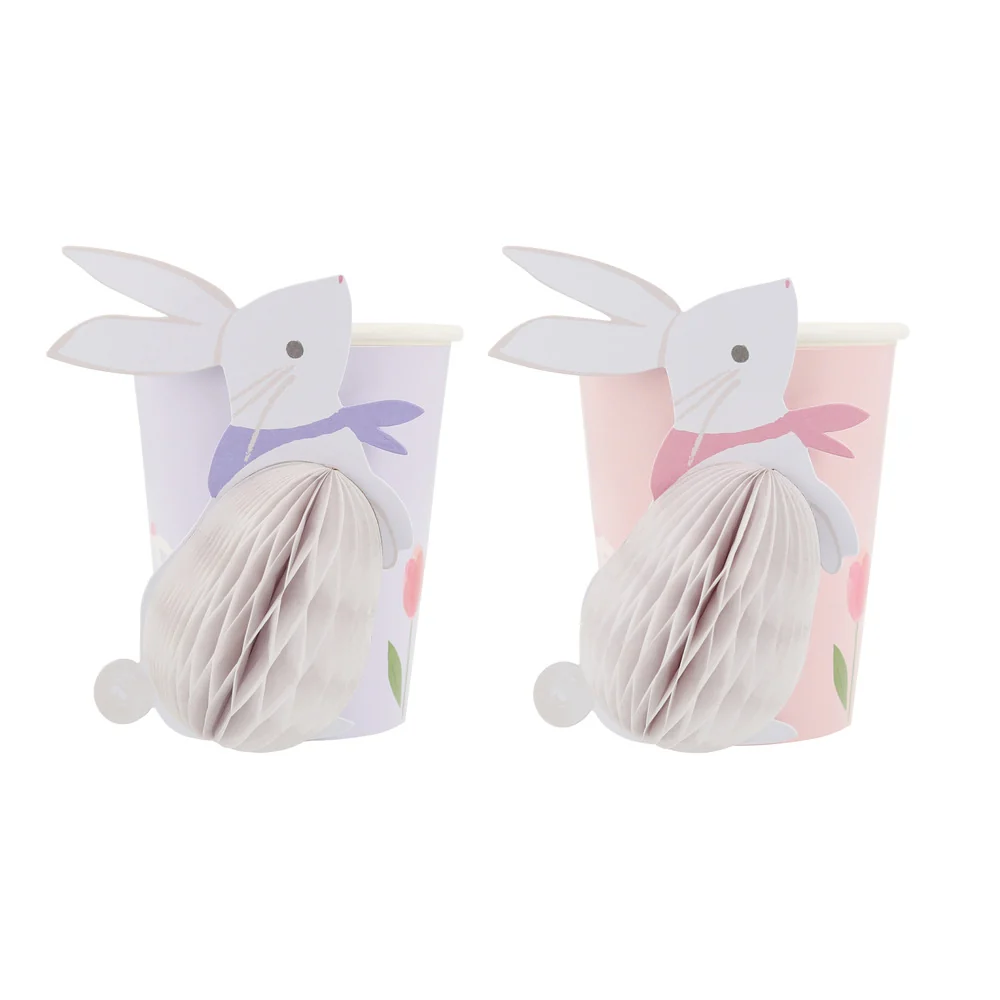 Meri Meri pappersmuggar, Påsk, Honeycom bunny - 8 st
