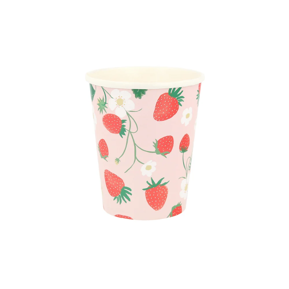 Meri Meri pappersmuggar, Strawberry - 8 st.