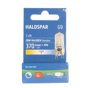 GN HALOSPAR G9 230V 28W klar 2 st
