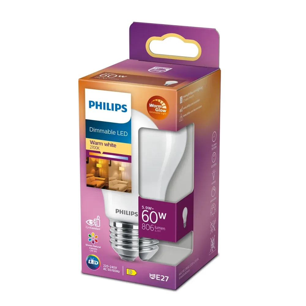 LED 5,9W(60w) 806Lm A60 e27 från WGD