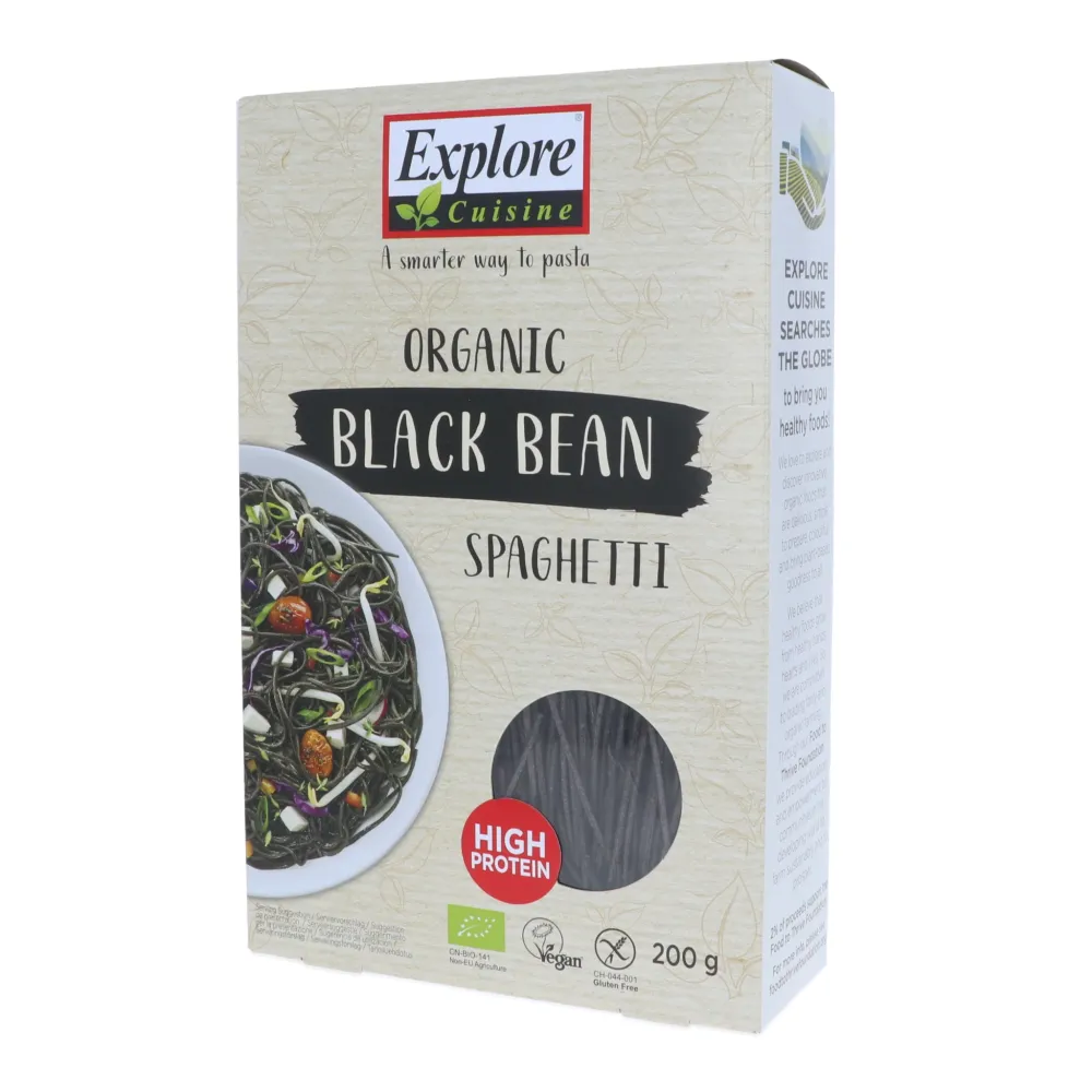 Svartbönsspaghetti, pasta av svarta bönor, 200 g