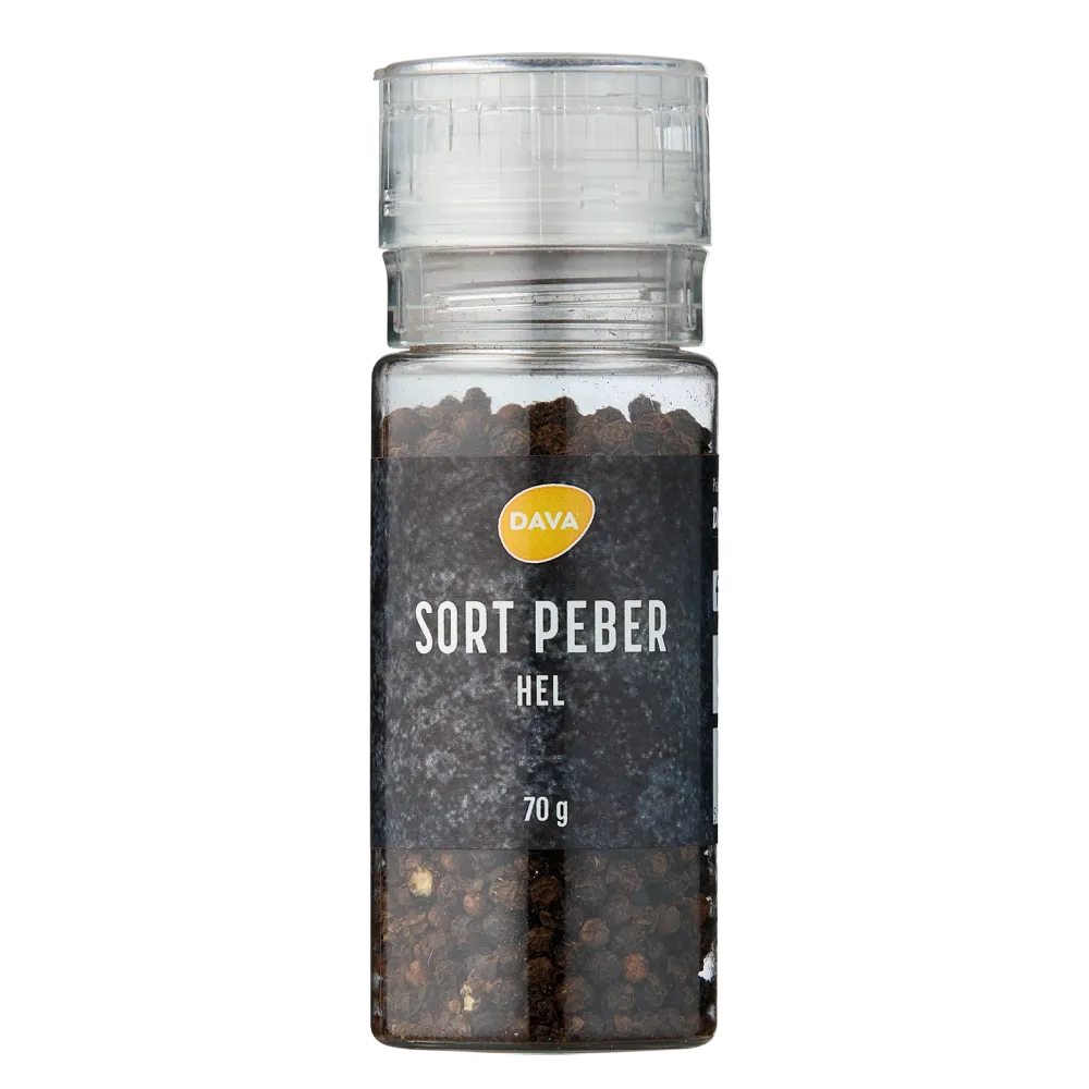 DAVA hel svartpeppar 70 g, kvarn