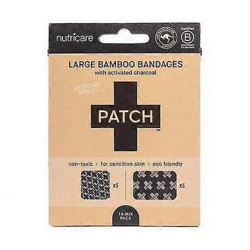 PATCH - Ekologiska bambuplåster, stora - Aktivt kol / 10 st