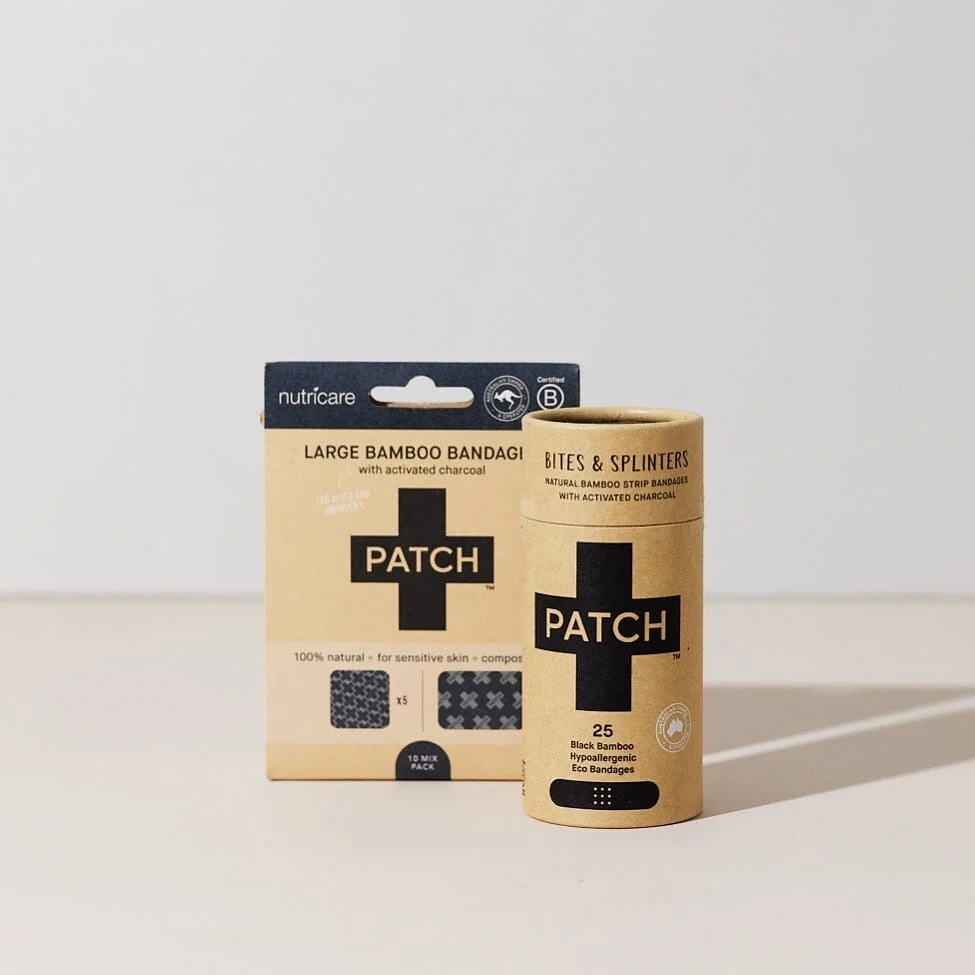 PATCH - Ekologiska bambuplåster, stora - Aktivt kol / 10 st