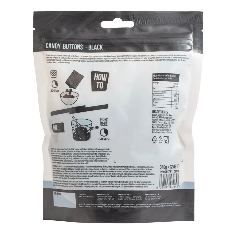 Candy Buttons - Melts Noir 340g