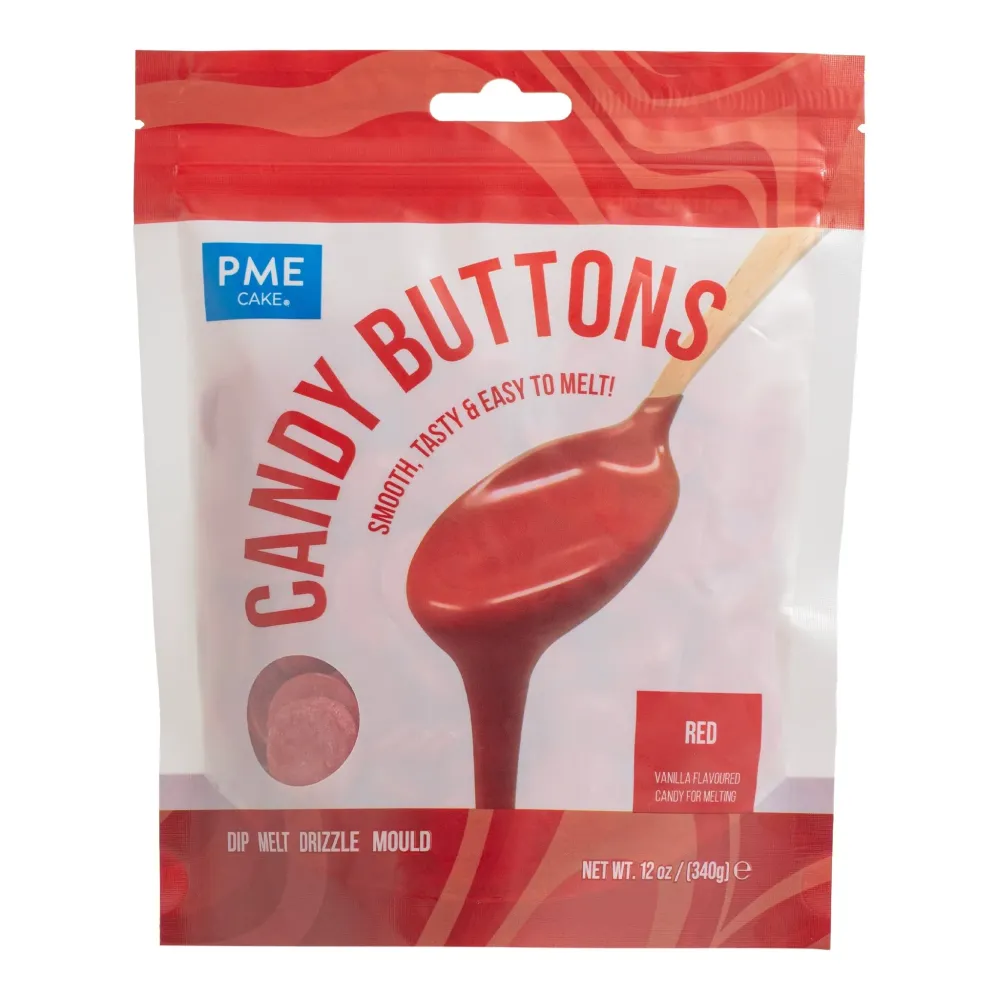 Candy Buttons - Smälter Röd 340g