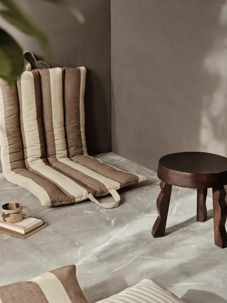 Värmetålig underlägg Strand Folding Mat - Carob Brown/Parchment