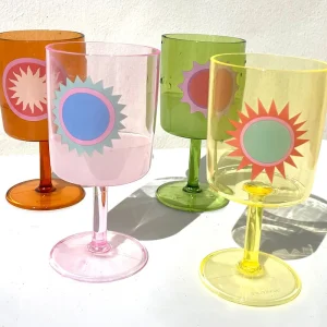 Poolside Vattenglas Rio Sun plastglas 4-pack