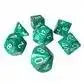 Chessex Marble Polyhedral 7-Tärningsset - Oxi-Copper med vitt