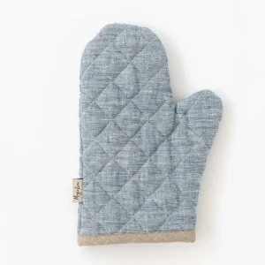 Grytvante i naturlinne (Blue melange) | Magic Linen