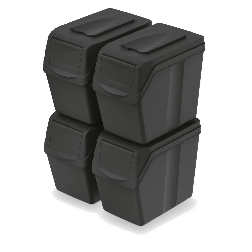 Keden Sortibox Sopsepareringssystem 4x20L Ordna Sopsepareringskärl Återvinningskärl Avfallssorteringskorgar Plastsoptunnor