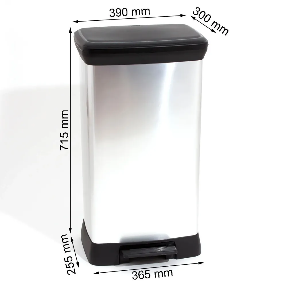 Soptunna CURVER-kapacitet 50L silverfärg med pedal