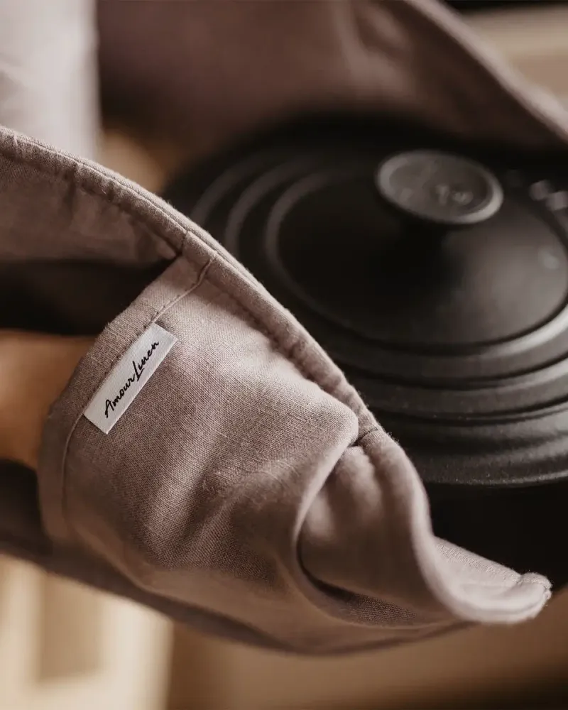 Tvilling grytvante (Dusty Rose) | Amour Linen