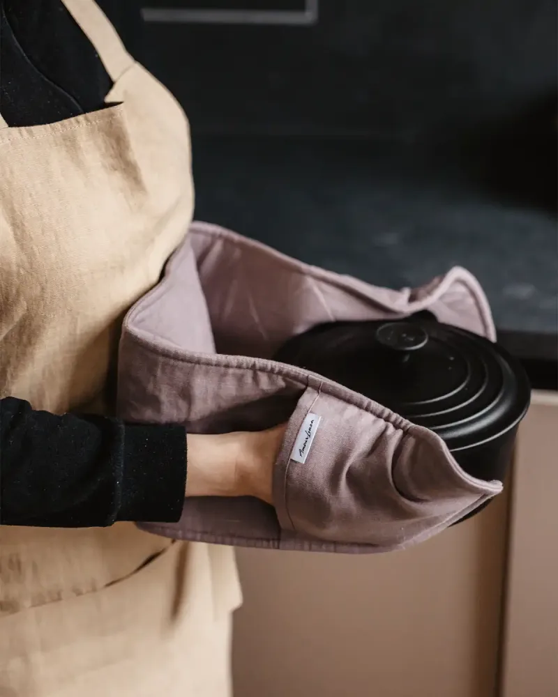 Tvilling grytvante (Dusty Rose) | Amour Linen
