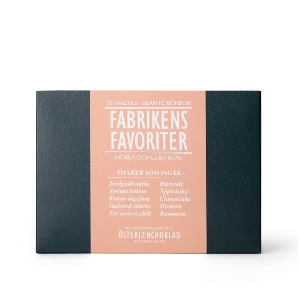 Fin chokladask med utvalda praliner I Fabrikens favoriter