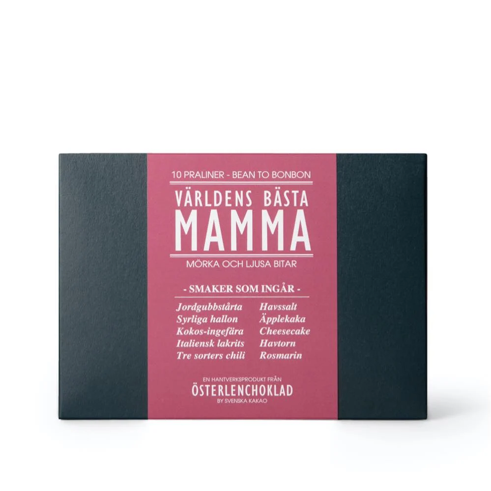 Presentask med chokladpraliner till världens bästa Mamma