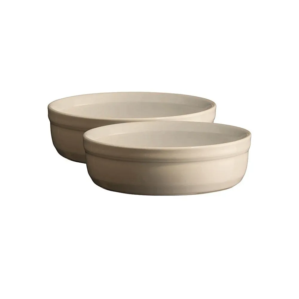 Emile Henry Ramekin 12 cm, adjust om 2 st, för Creme Brulée, krämfärgad Clay