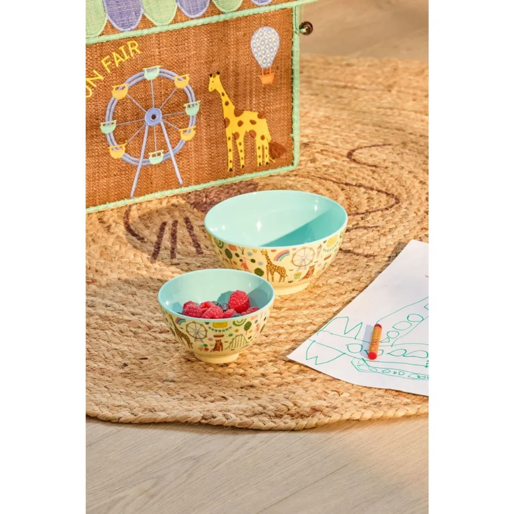 Rice Fun Fair Print Mint Melamine Skål Miniature
