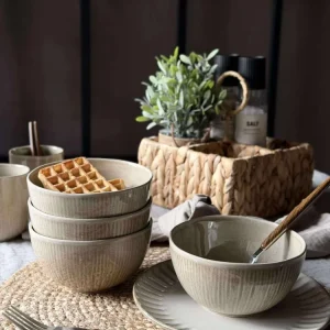 Skål Lydia keramik - Set med 4 st Beige