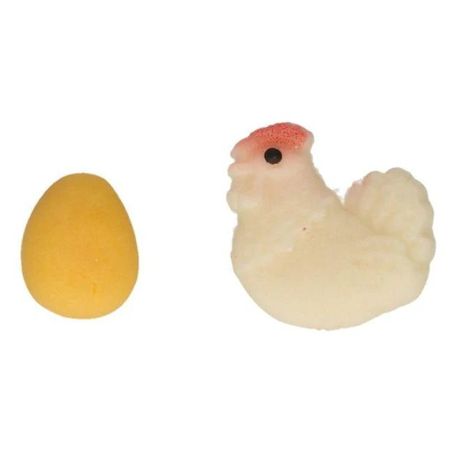 Dekorationer i mandelmassa - Höna & Ägg