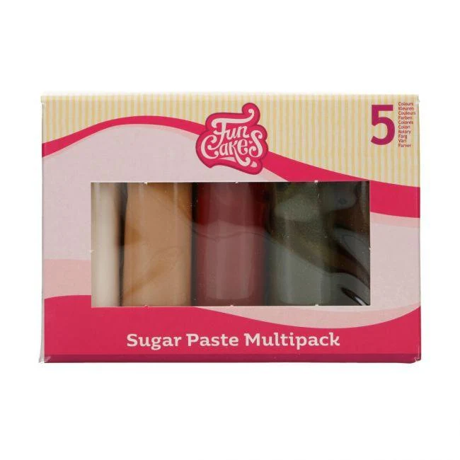 Sockermassa Glittrande Palett 5x100g (Med Glitter)