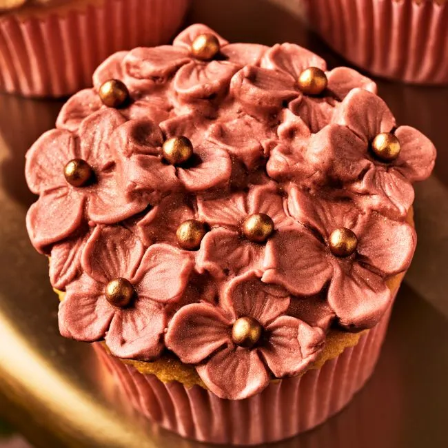 Sockermassa med glitter - Skimrande ros 250g