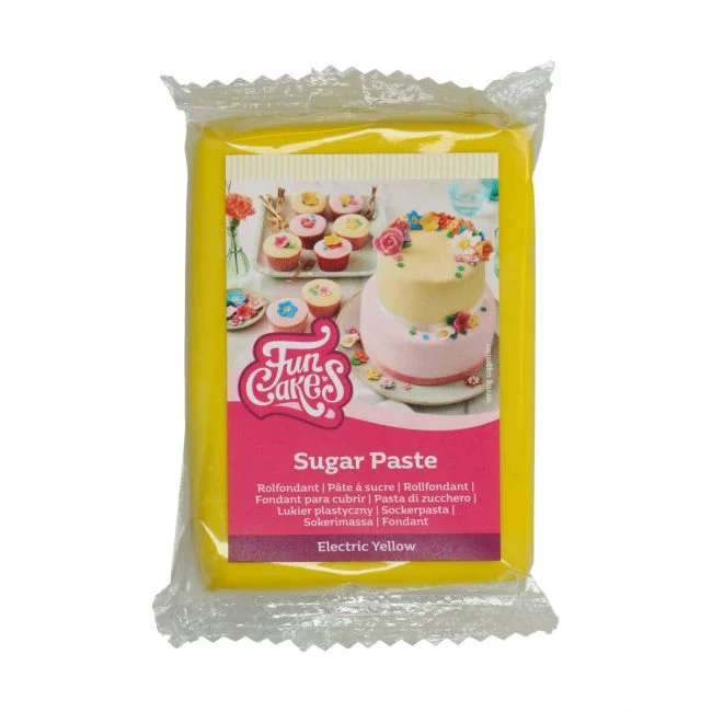 Sockerpasta - Elektrisk Gul 250 g