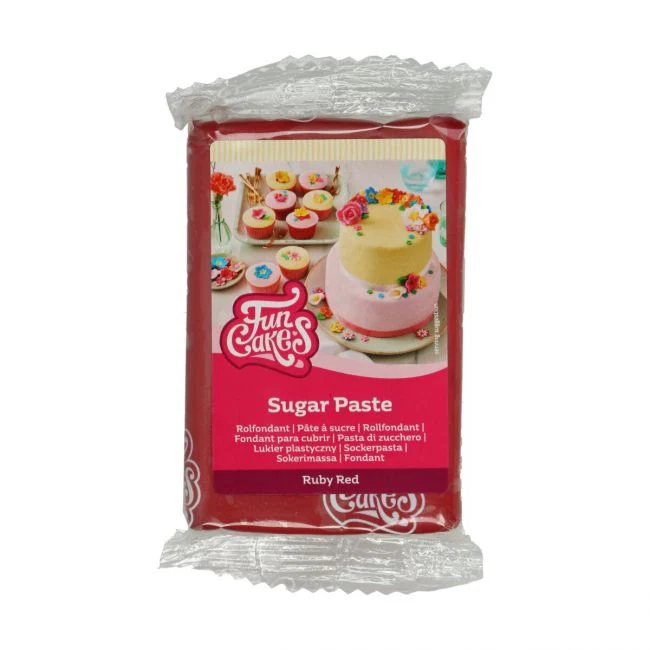 Sockerpasta - Rubinröd 250g