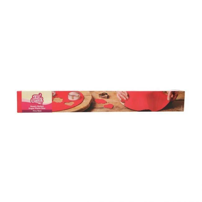 Utrullat sockerpasta - Eldröd