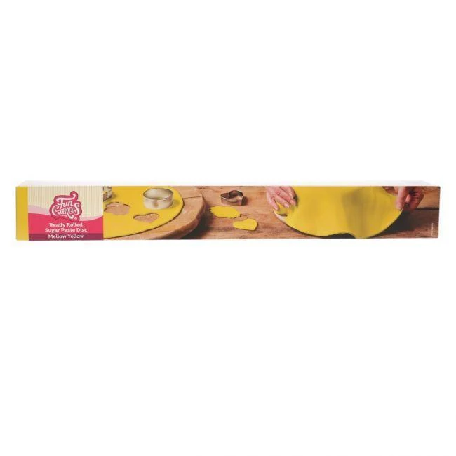 Utrullat sockerpasta - Mjuk gul