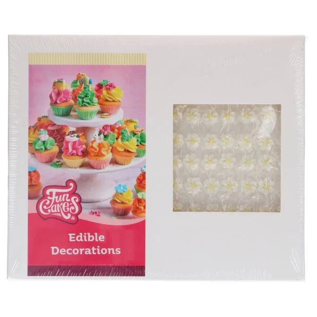 492 Dekorationer i socker vita och gula blommor