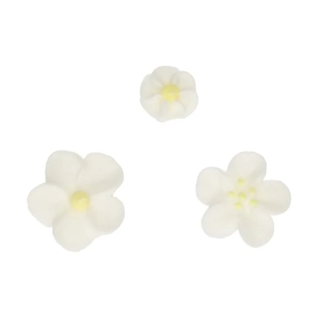 492 Dekorationer i socker vita och gula blommor