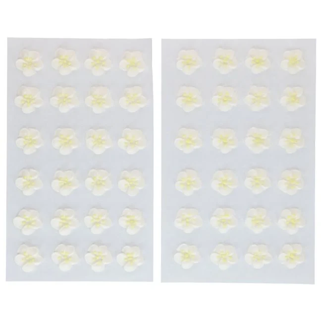 492 Dekorationer i socker vita och gula blommor